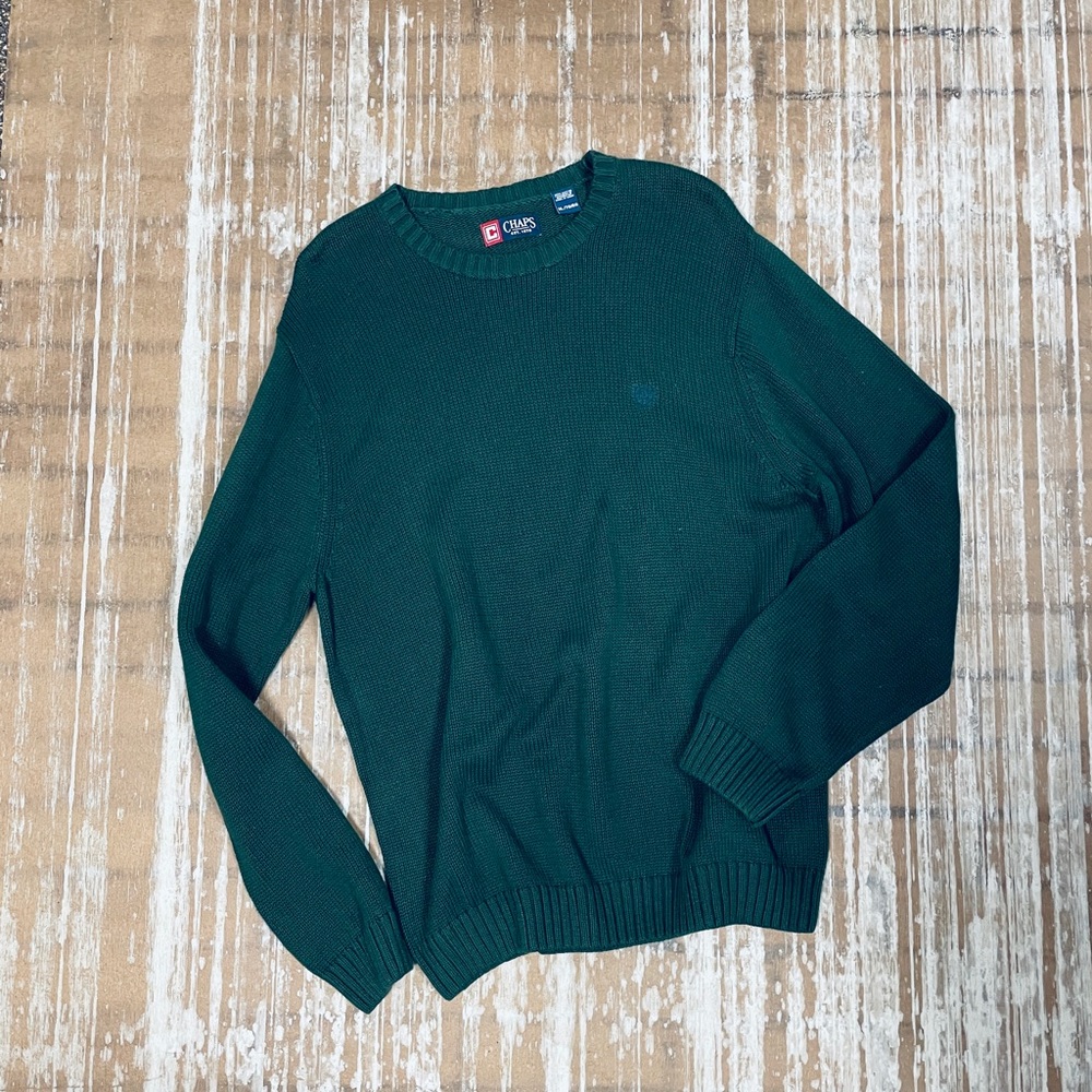 Men’s Chaps Green Crewneck Sweater‎